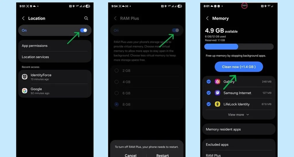 خاموش کردن سرویسهای غیر ضروری در سری گلکسی اس ۲۵