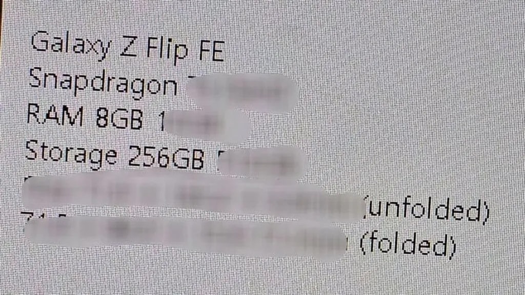 مشخصات فنی گلکسی زد فلیپ FE