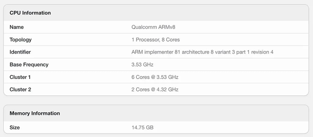مشخصات تراشه وان پلاس ۱۳