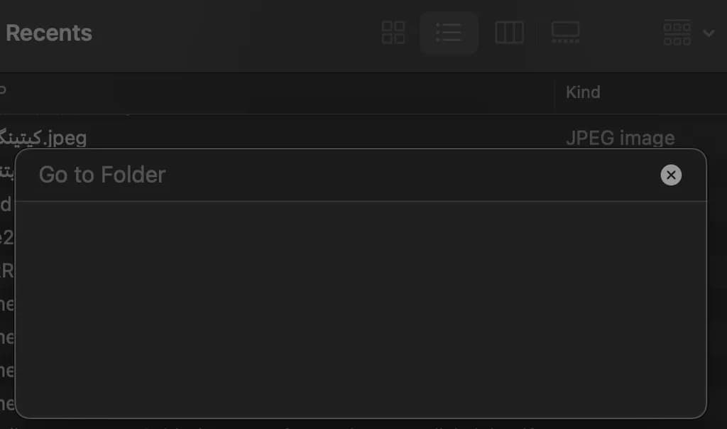 میانبر «Command + Shift + G» پنجره فایندر