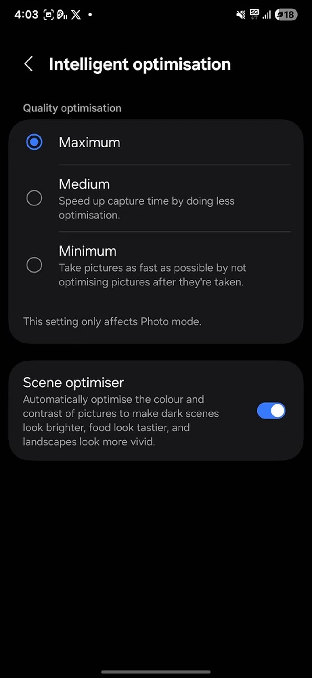 قابلیت Scene Optimizer گوشی های سامسونگ