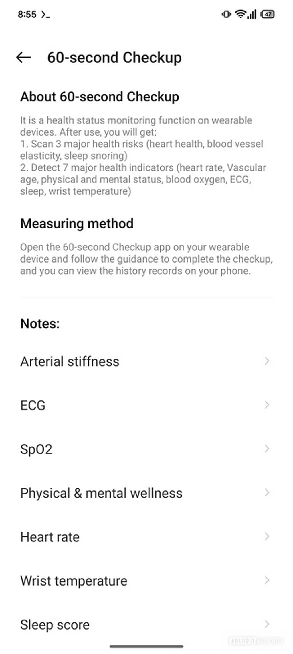 قابلیت بررسی ۶۰ ثانیه ای وان پلاس واچ ۳