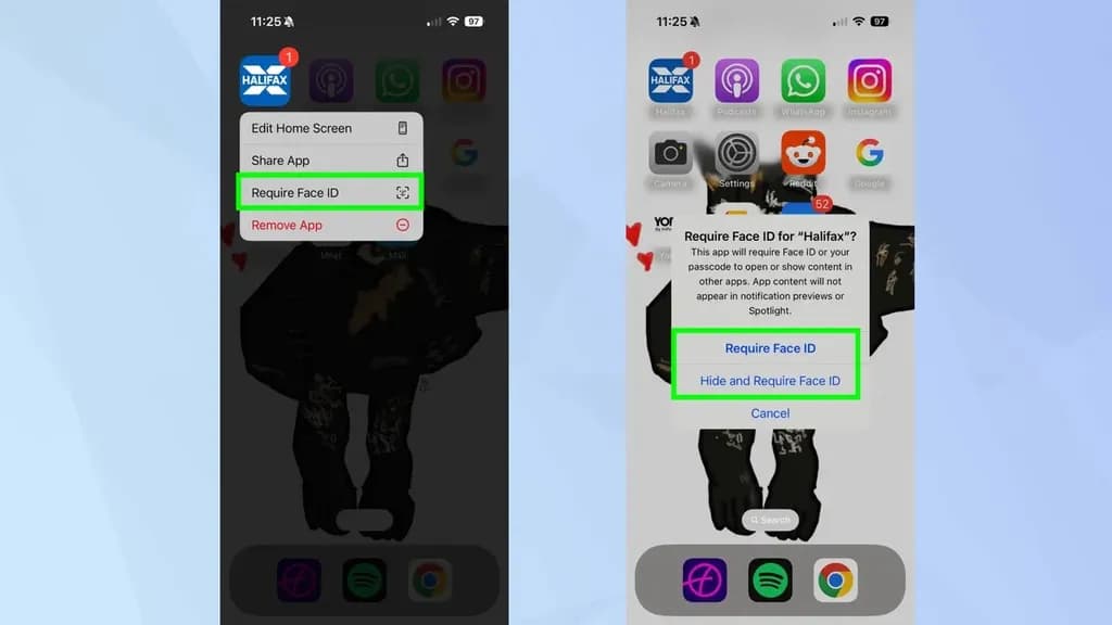 قابلیت محافظت با فیس آیدی