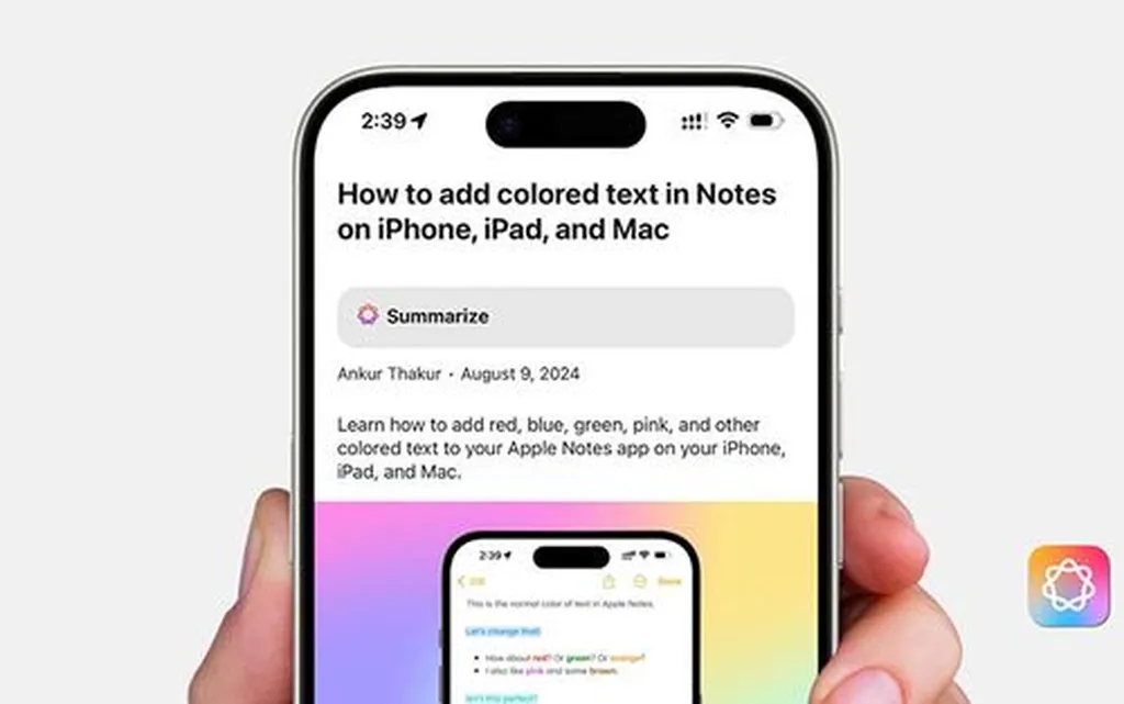 راهنمای خلاصهنویسی مقالات، ایمیلها و متنها با هوش مصنوعی اپل