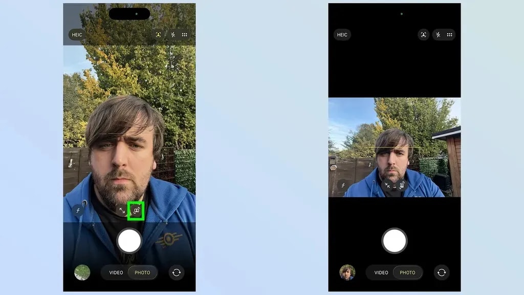 تغییر حالت عکس برداری سلفی