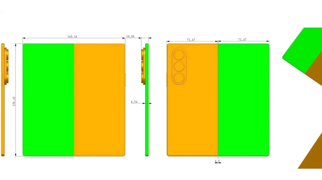 تصاویر CAD گلکسی زد فولد ۷