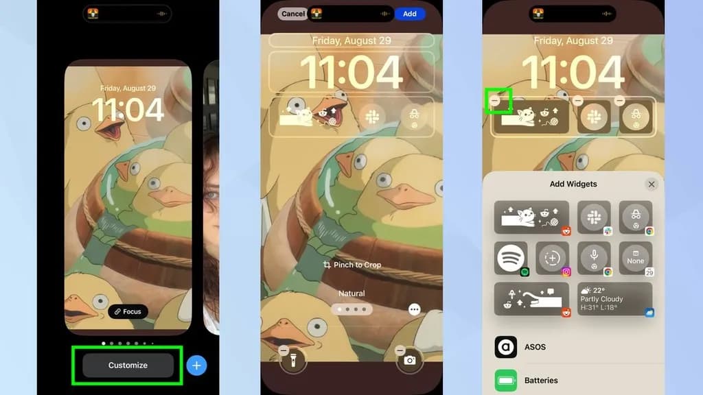 ویجت های لاک اسکرین