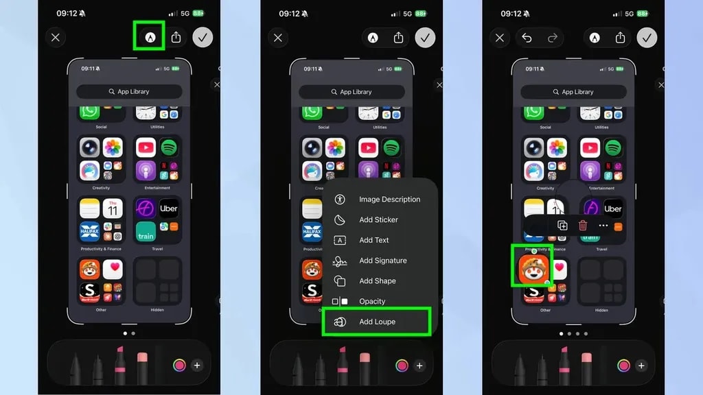 ویژگی ذره بین iOS 26