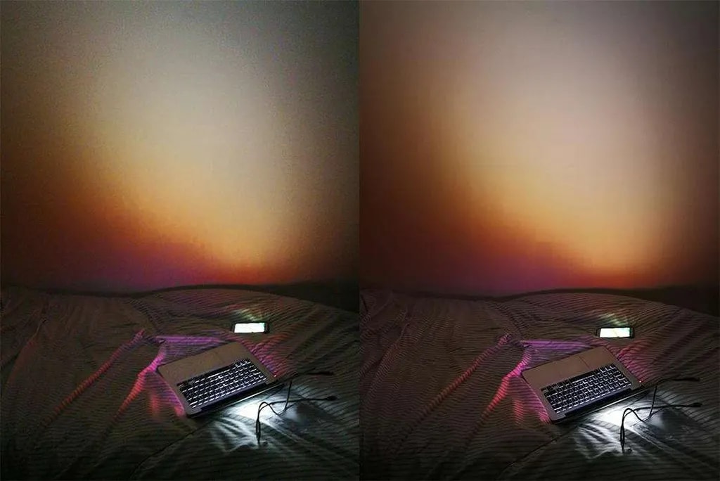 عکس با دخالت هوش مصنوعی در سمت راست - عکس بدون دخالت هوش مصنوعی در سمت چپ