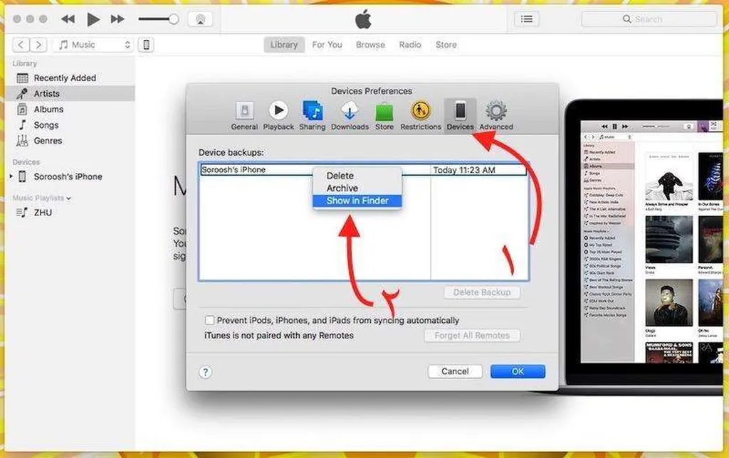 روش انتقال بکآپ آیتونز به یک کامپیوتر دیگر