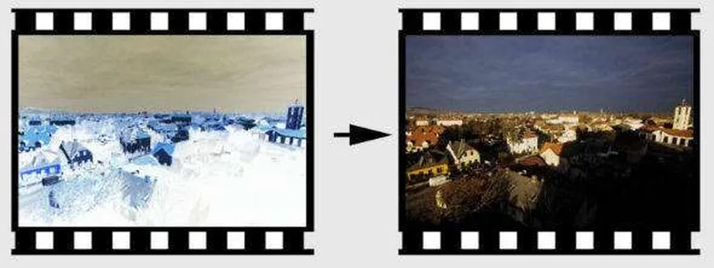 دوربین جدید Nikon D850 با کمک آداپتور ES-2، لنز مناسب و نوردهی کافی، اسلایدها و فیلمهای 35 میلیمتری نگاتیو را به فرمت دیجیتالِ پوزیتیو (رنگبندی طبیعی) تبدیل میکند (توجه: تبدیل فوق، با دوربین Nikon D850 صورت نپذیرفته است).