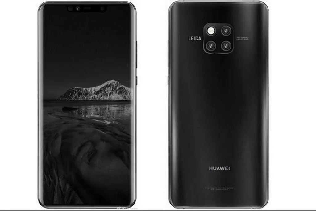 افشای طراحی Mate 20 Pro در تصویر رندری تازه؛ دوربین سهگانه و بریدگی حاشیه
