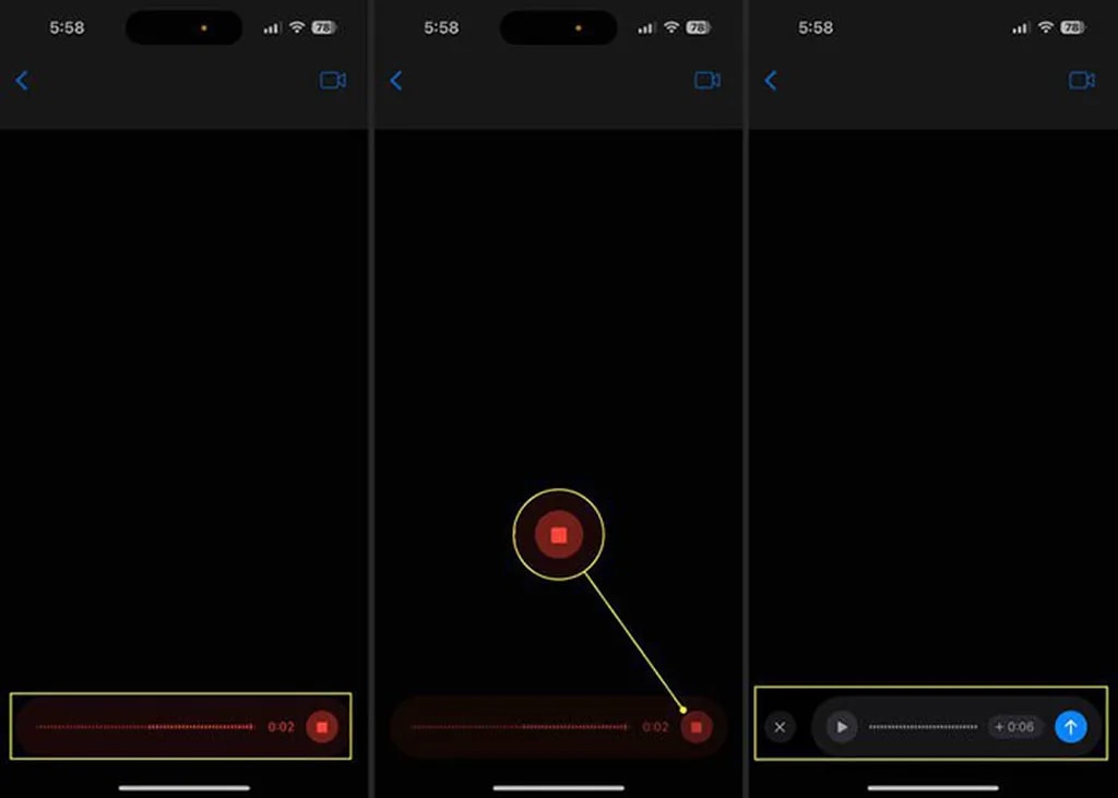 مراحل ضبط ویس در آيفون