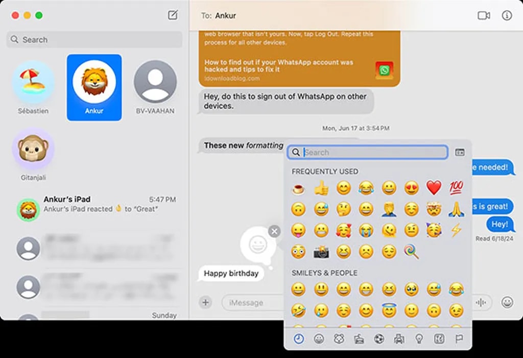 اضافه کردن ایموجی در مک او اس
