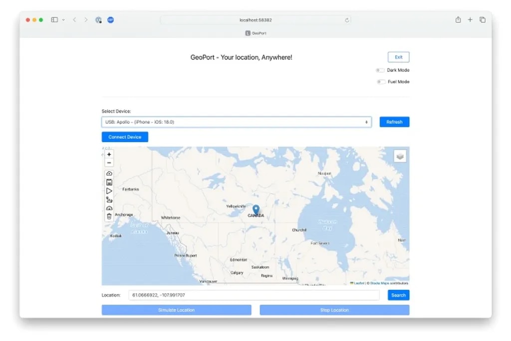 رابط کاربری نرمافزار GeoPort