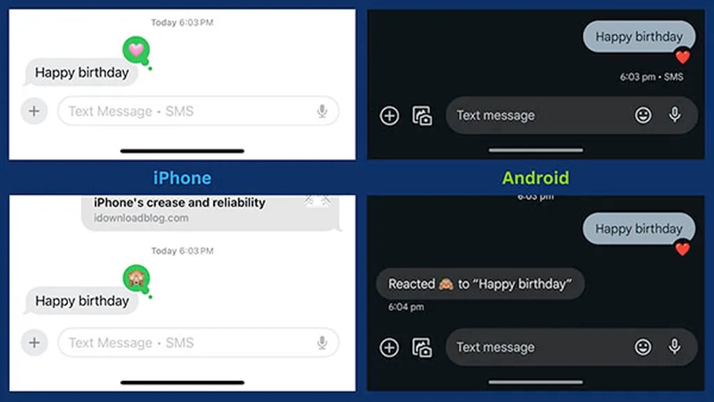 نحوه نمایش ریاکشن به SMS