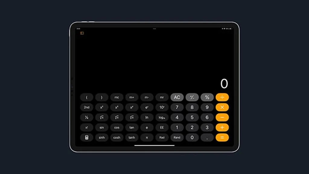 ماشین حساب در آیپد او اس ۱۸