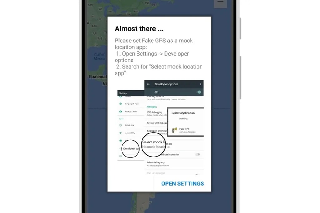 رابط کاربری نرمافزار Fake GPS Location
