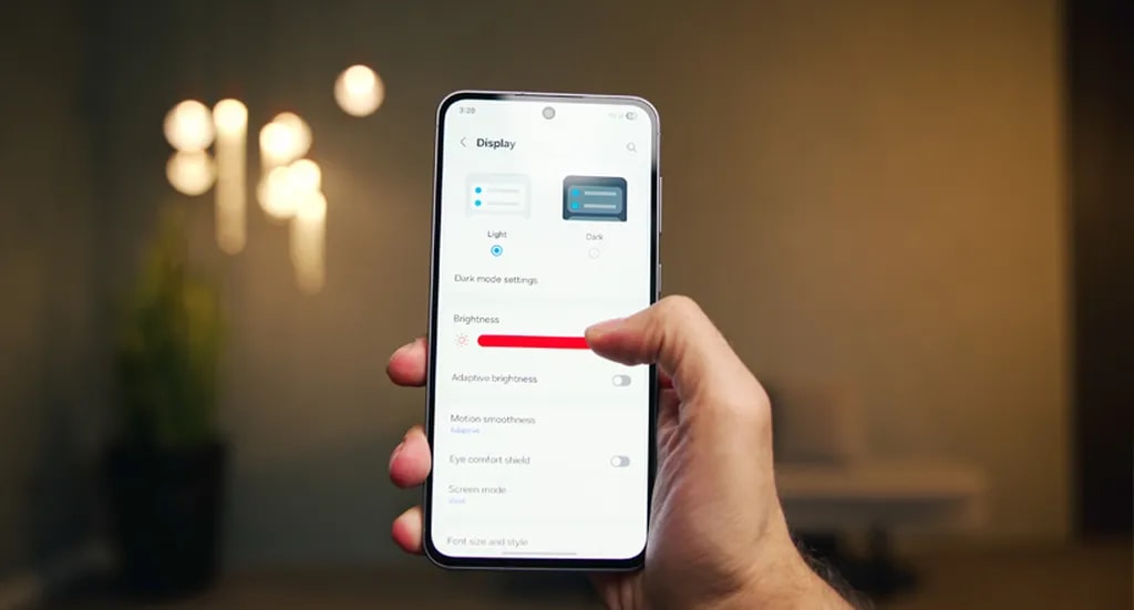 روشنایی صفحه نمایش گلکسی A56