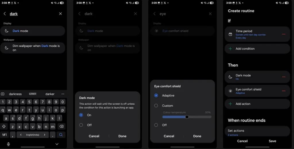 فعالسازی خودکار حالت تاریک