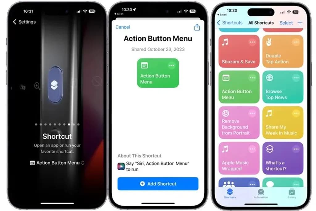 منوی اکشن باتن (Action Button Menu)