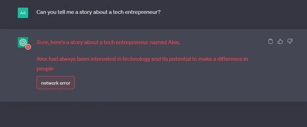 علت کار نکردن چتجیپیتی و پیام خطای «Network Error»