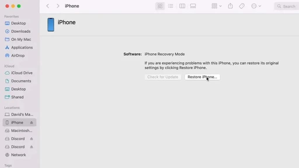 استفاده از حالت DFU برای بازگردانی آیفون