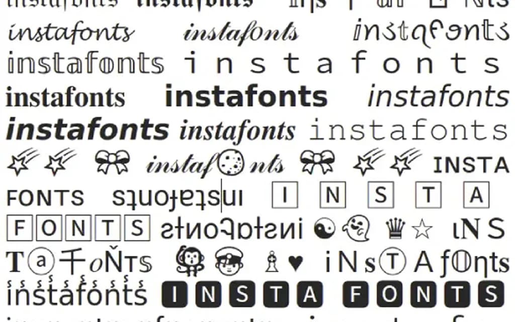 انواع فونتهای اینستاگرام