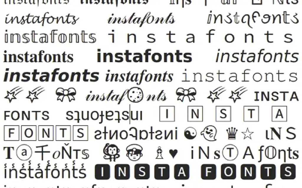 انواع فونتهای اینستاگرام