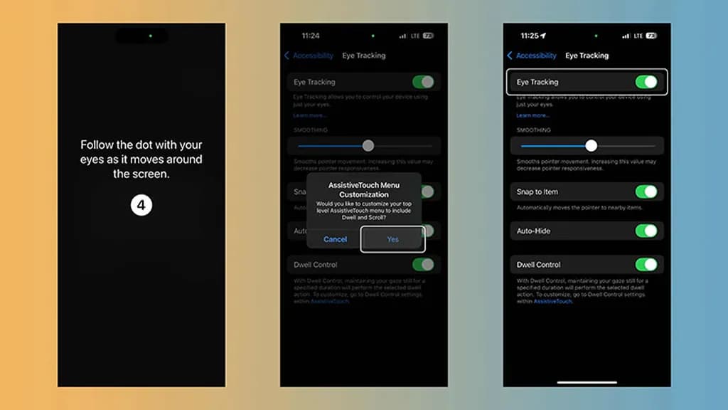 تنظیمات Eye Tracking