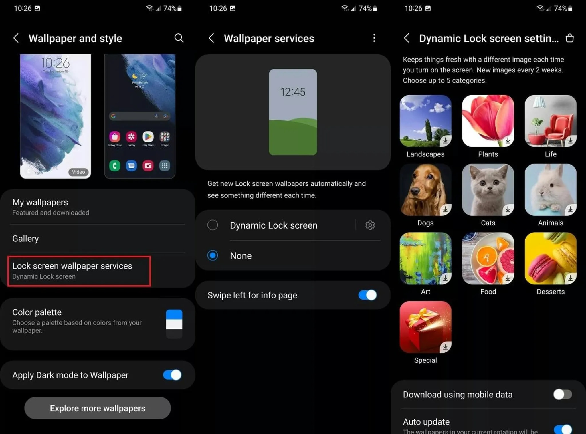 تنظیم صفحهقفل پویا One UI Home