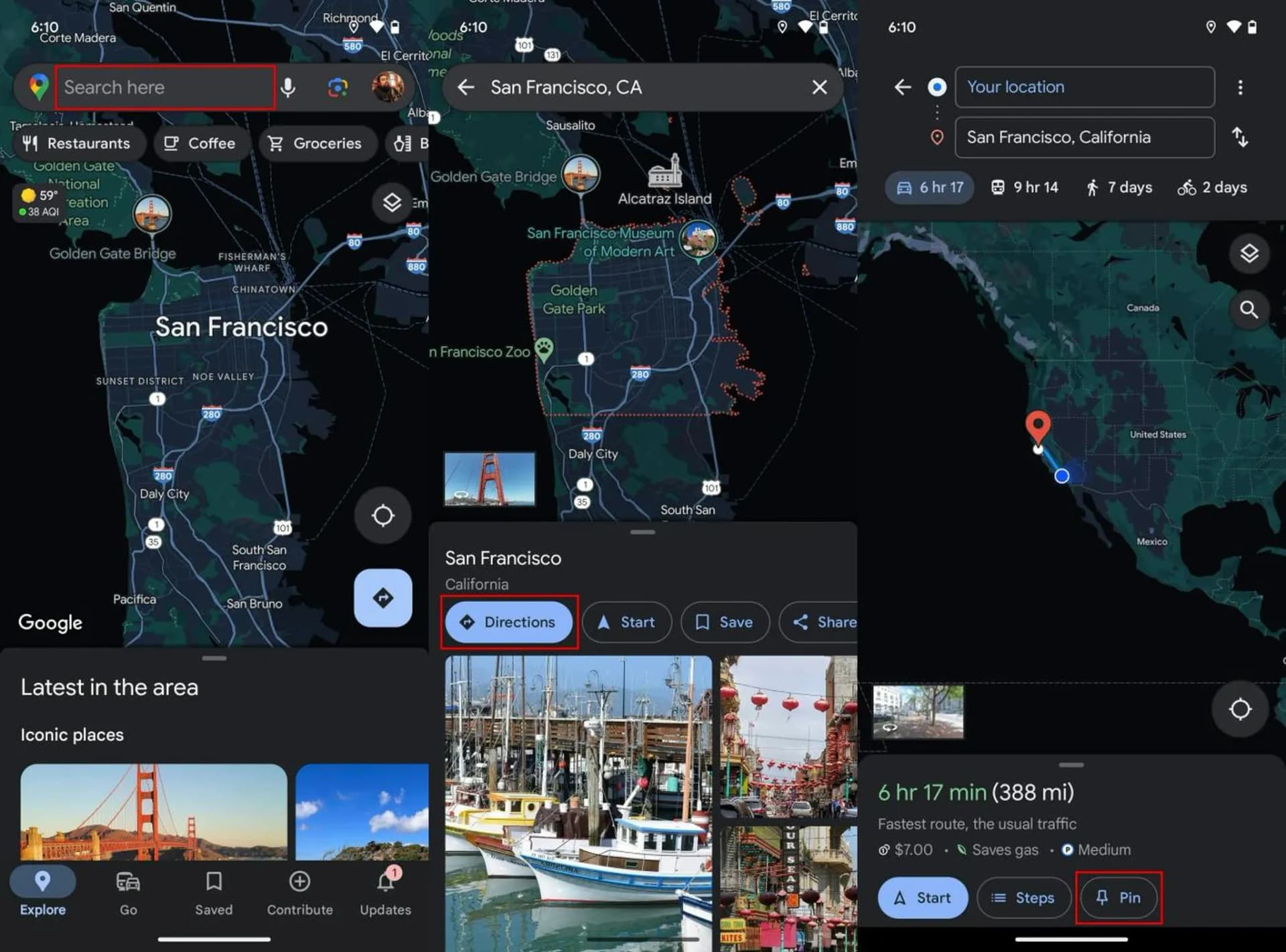مراحل پینکردن مسیر در گوگلمپ