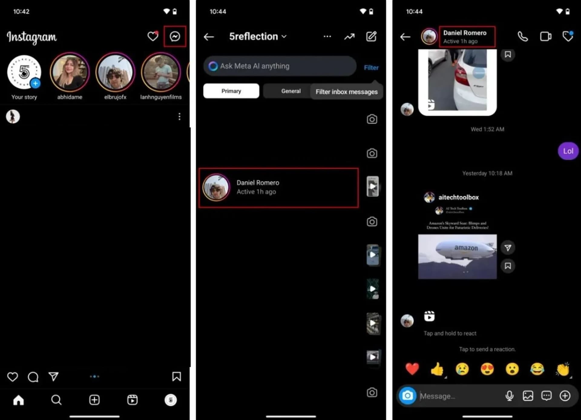 تشخیص بلاکشدن با استفاده از دایرکت اینستاگرام