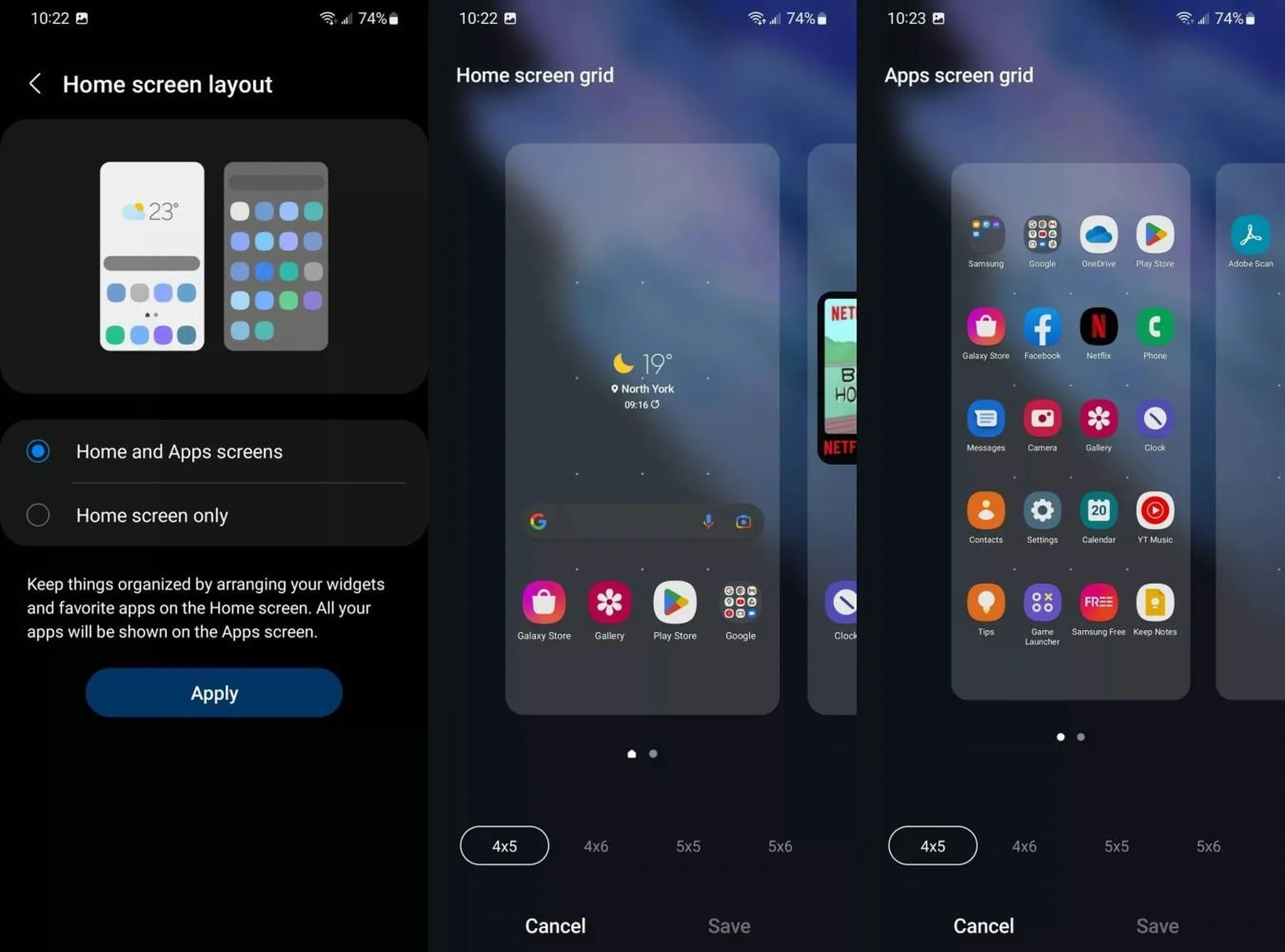 نحوهی تغییر صفحه اصلی و app drawer در رابط کاربری One UI