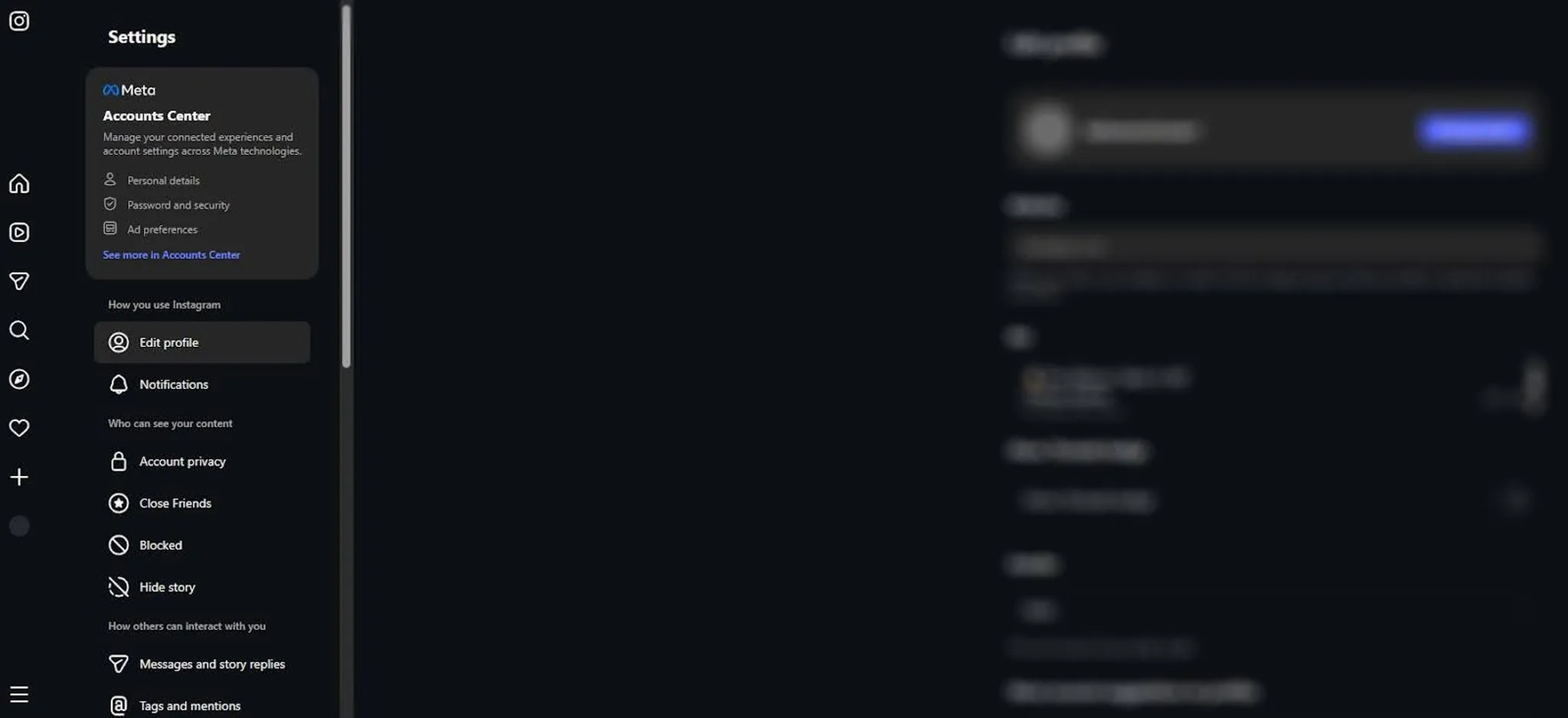 تنظیمات اینستاگرام