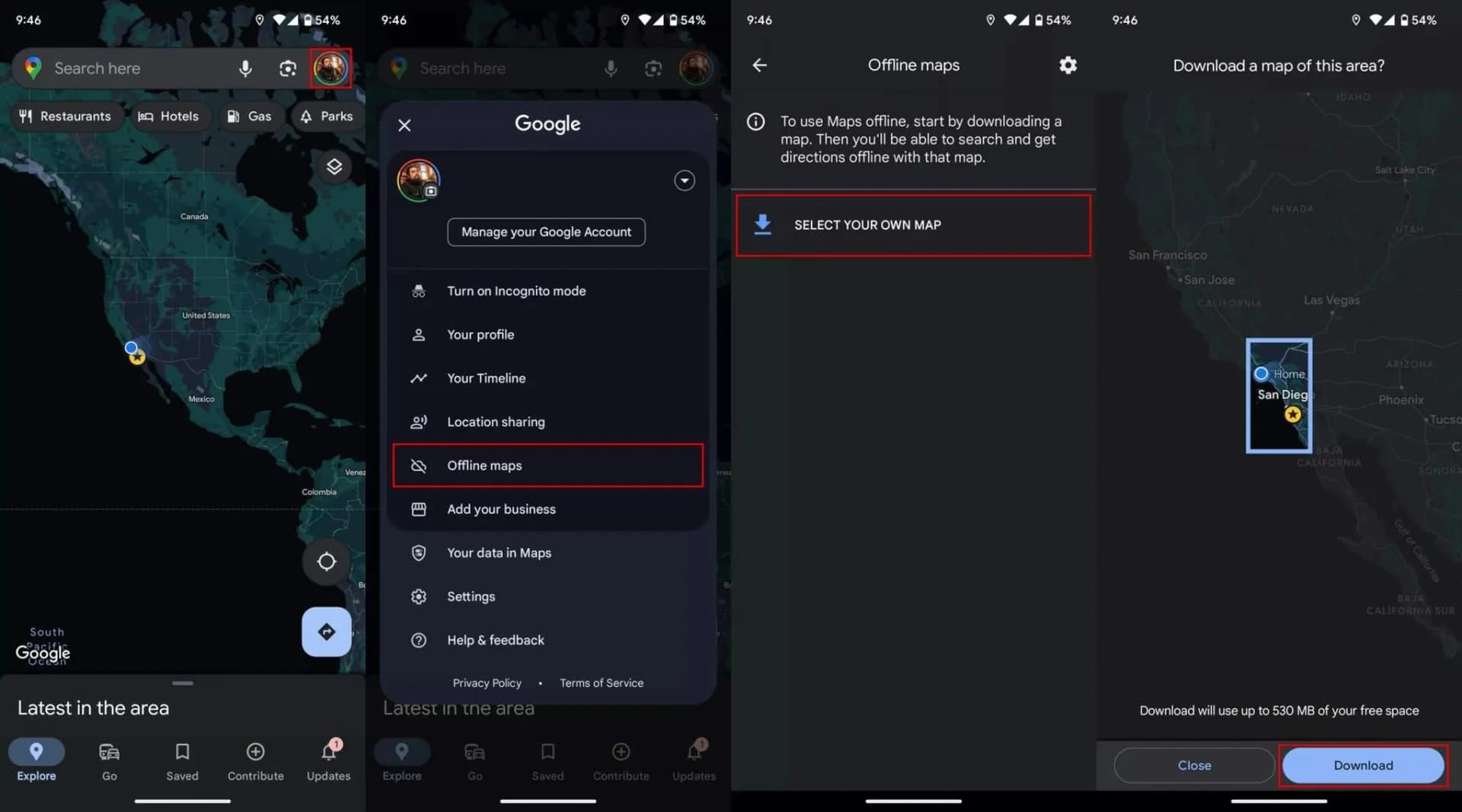 مسیریابی بهصورت آفلاین در گوشی با استفاده از گوگلمپ