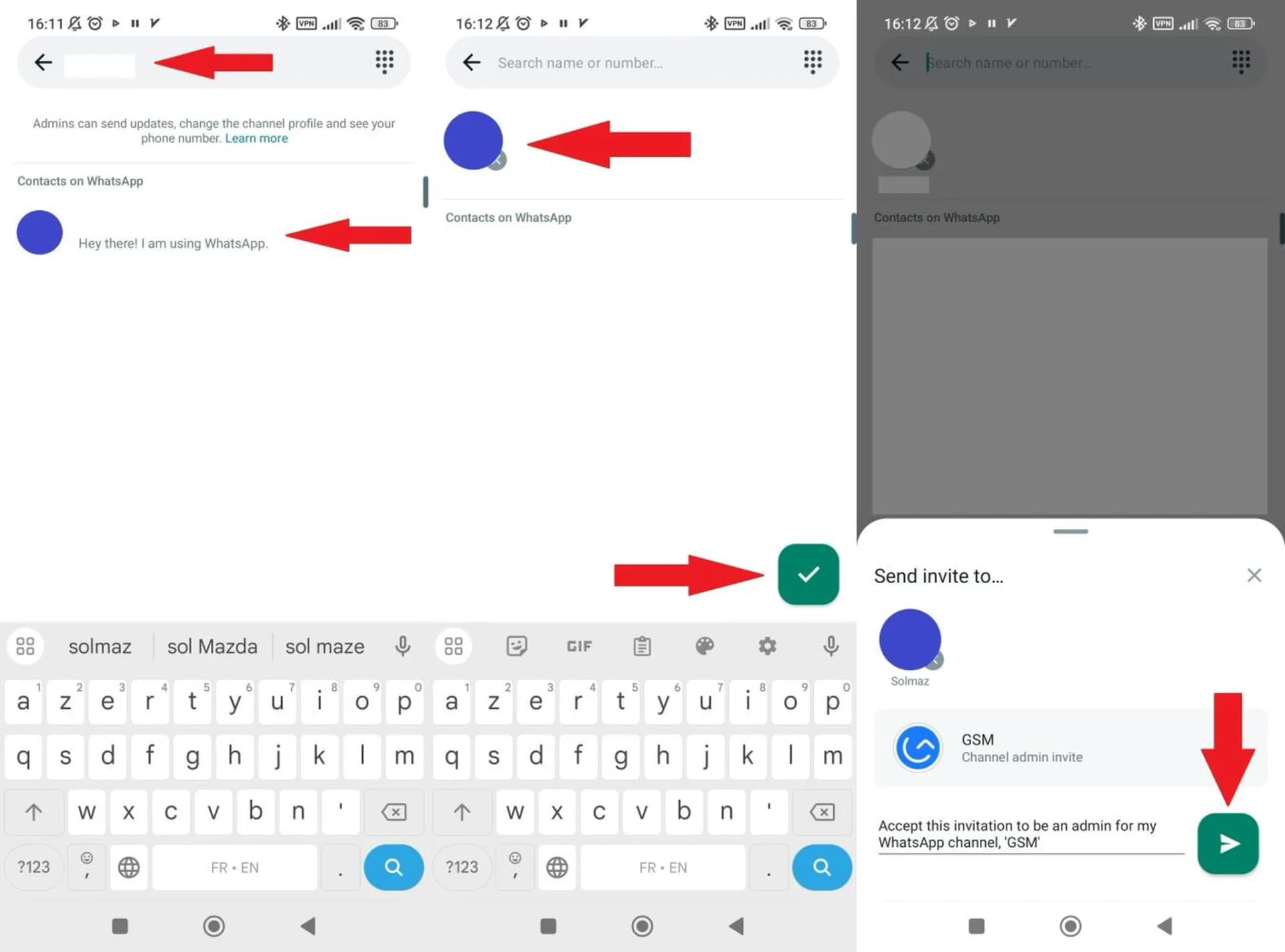 اضافه کردن مدیر به یک کانال واتساپ در اندروید
