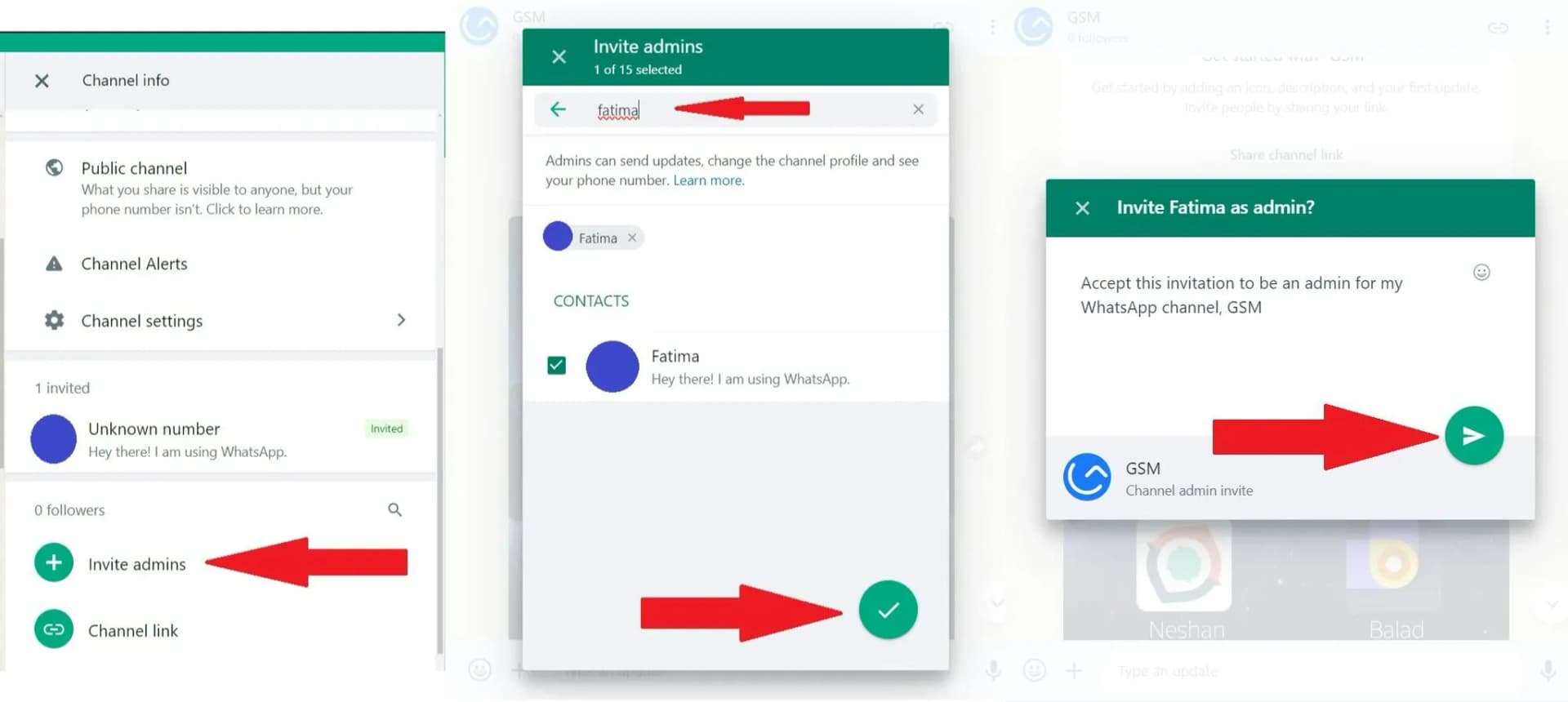اضافه کردن مدیر به کانال واتساپ در دسکتاپ