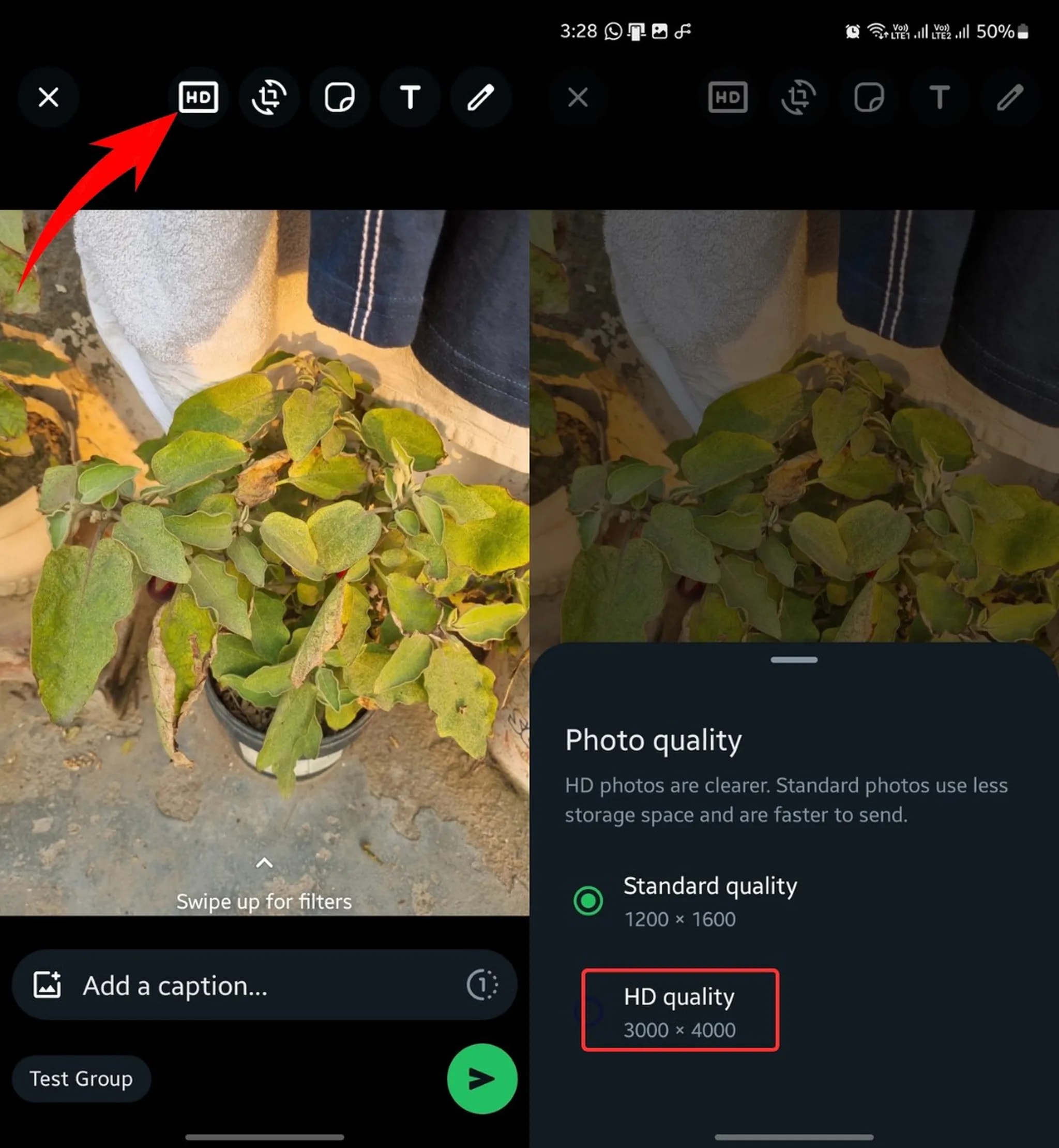 ارسال عکس با کیفیت بالا در واتساپ