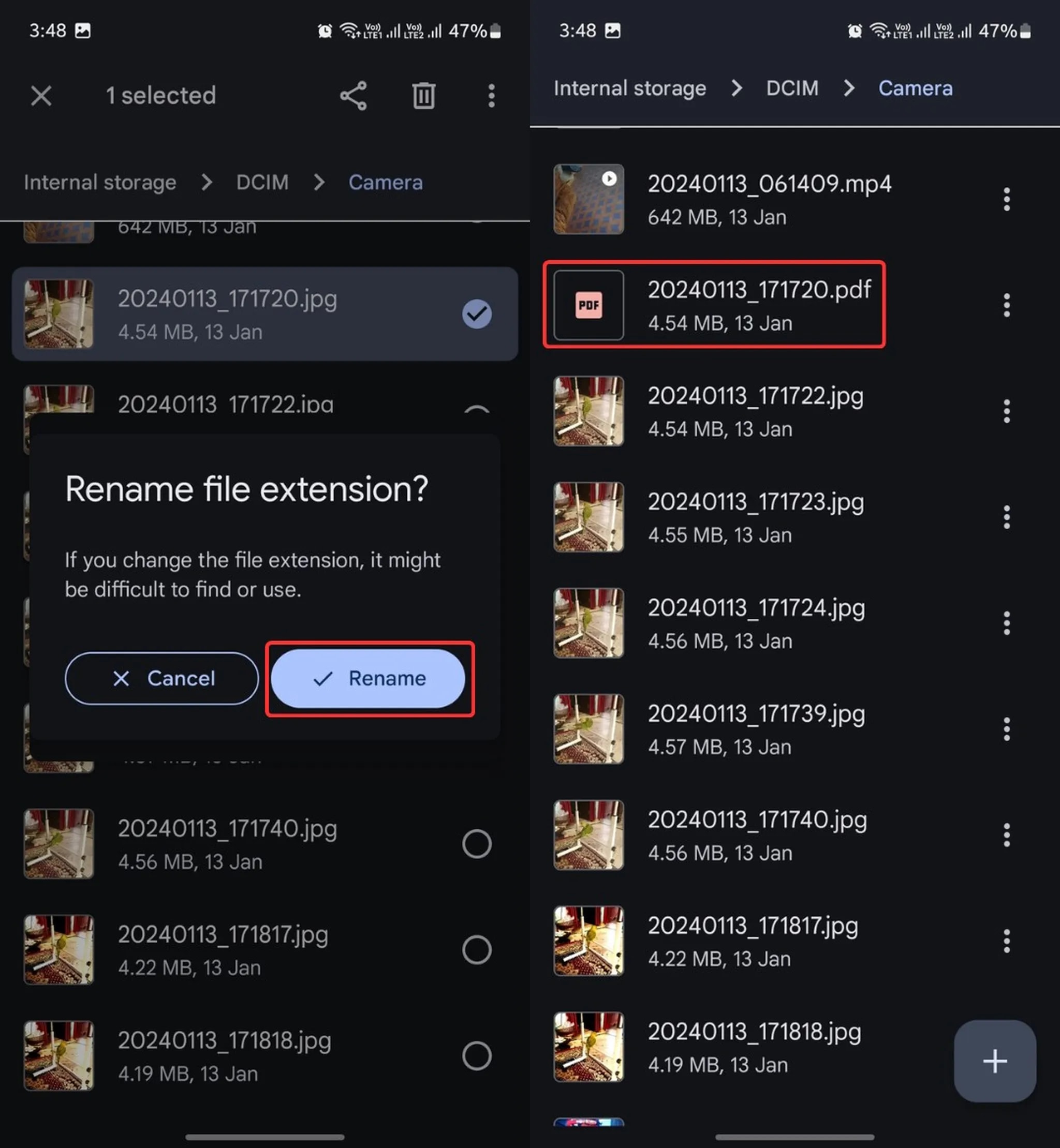 ارسال عکس با کیفیت در واتساپ با تغییر پسوند فایل