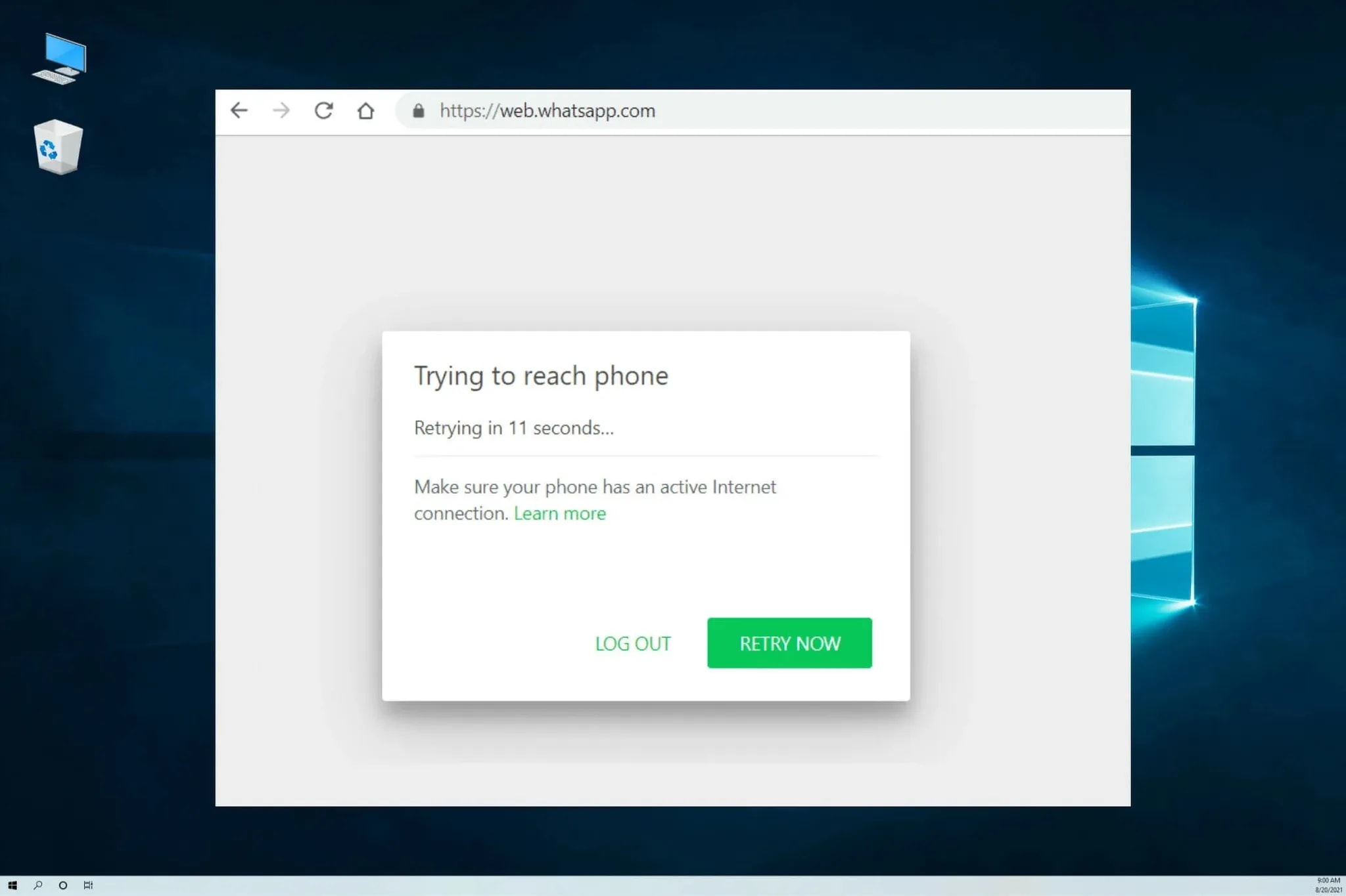 چرا واتساپ وب وصل نمیشود؟
