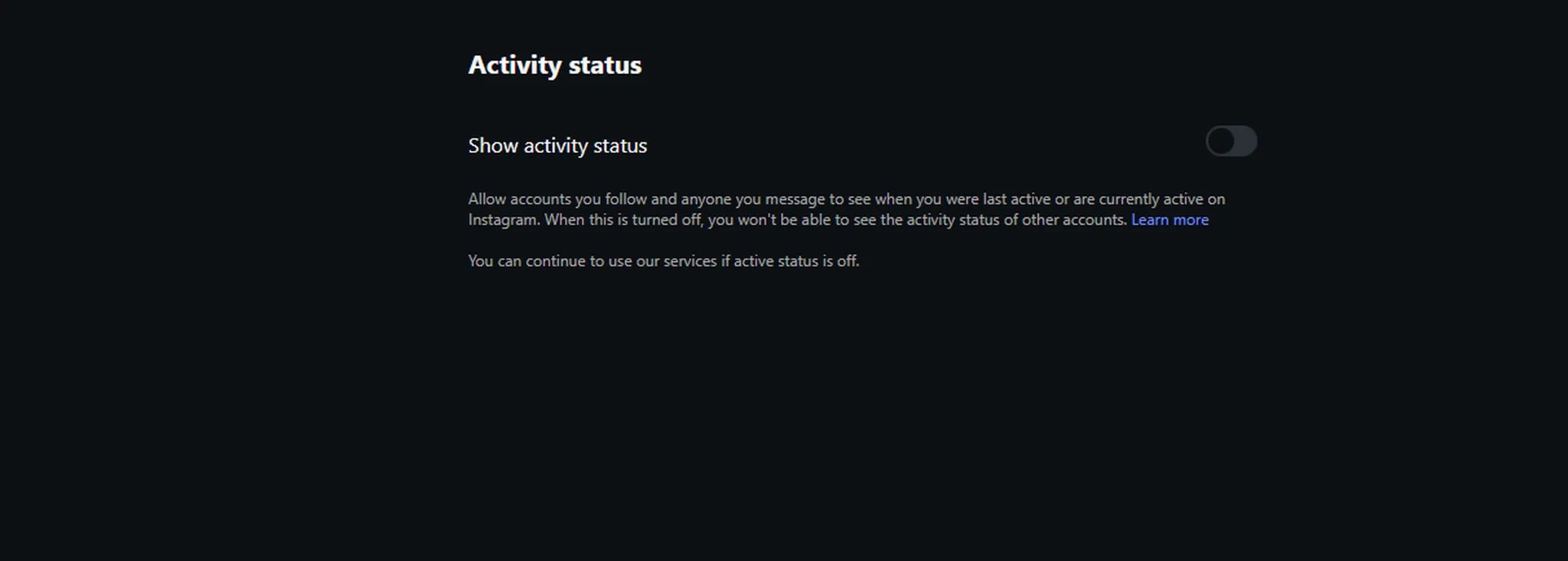 وضعیت اکتیویتی اینستاگرام