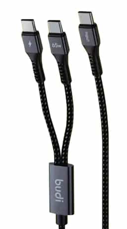 کابل شارژ کنفی یک به دو USB-C به USB-C بودی مدل DC210C2C12B