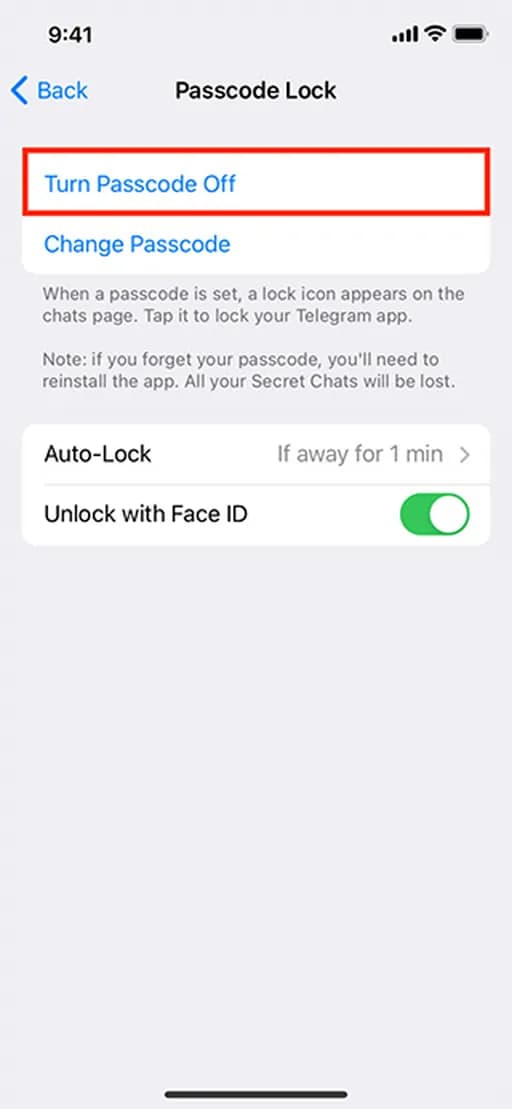 قفل کردن تلگرام