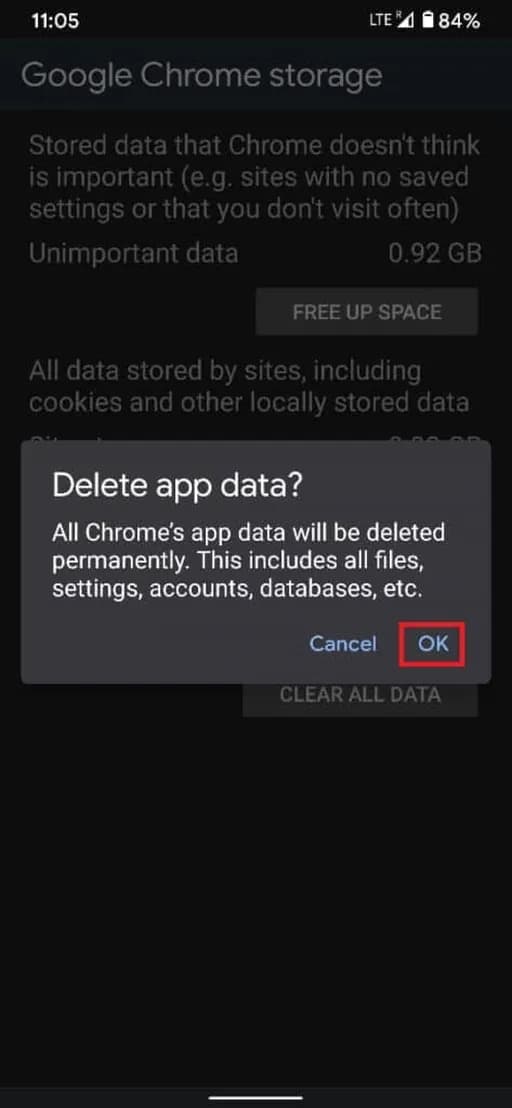 ریستکردن گوگلکروم اندروید از طریق تنظیمات