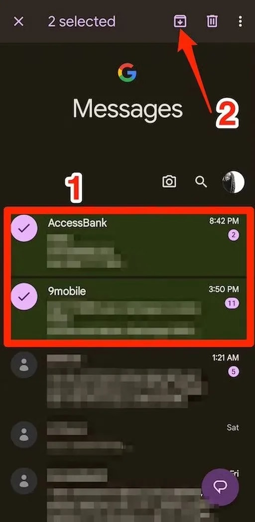 آرشیو کردن پیامها به جای حذف آنها
