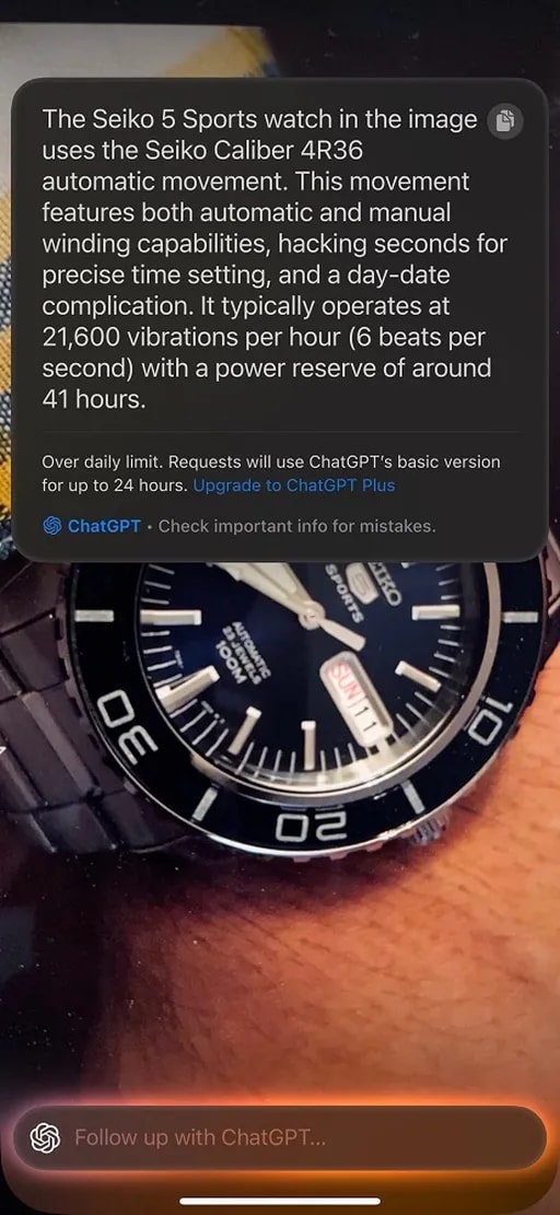 جستجو پیرامون یک ایتم در Visual intelligence
