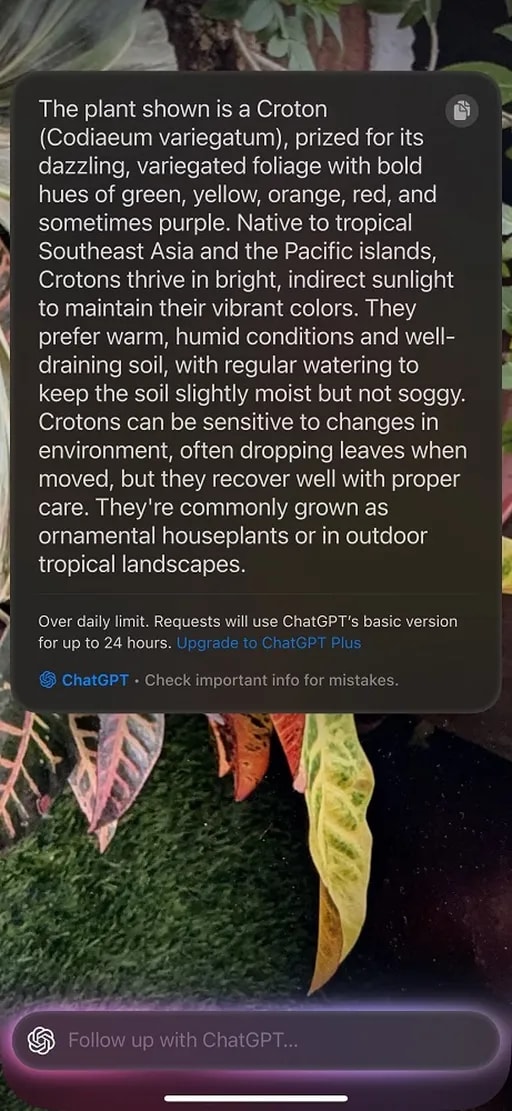 شناسایی گیاهان Visual intelligence
