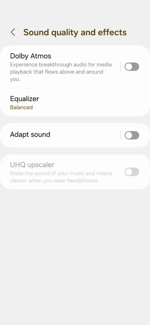 گزینه های قدیمی صدا