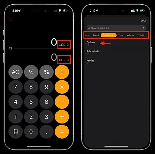 مراحل تنظیم امکانات تبدیل واحد
